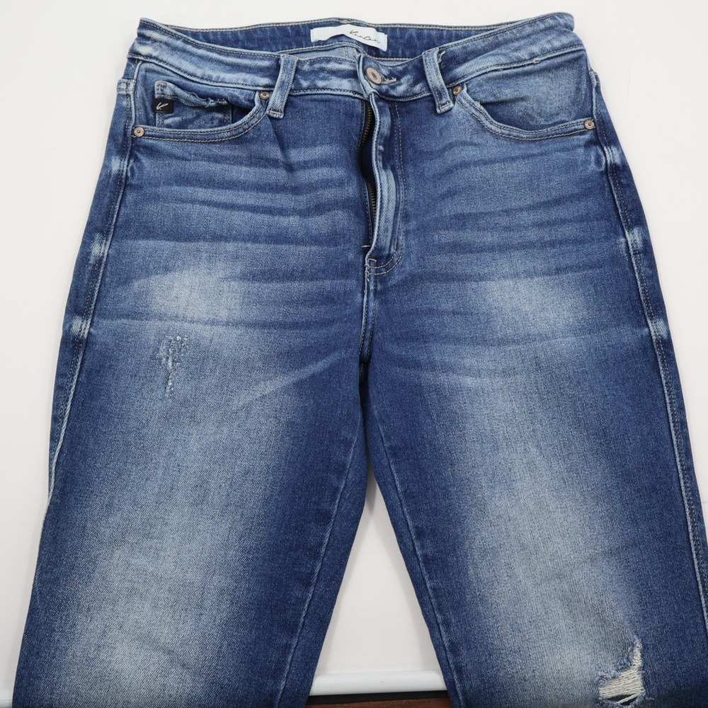 KanCan Straight Leg Jeans Womens 11/29 Blue Frayed Tulip Hem Distressed KC9167QM